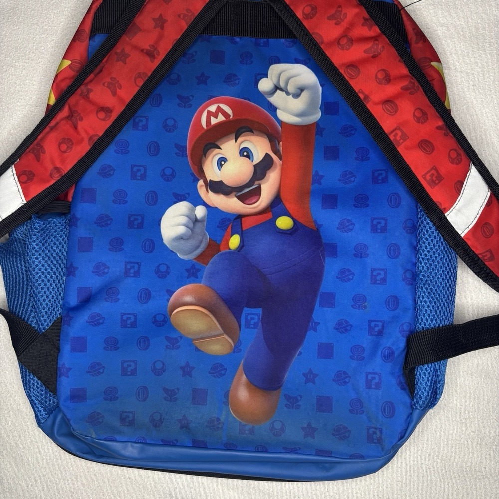 Nintendo Super Mario Backpack Kids Blue Red Good Holographic Mario Luigi‎ Yoshi - Picture 3 of 7